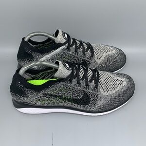 Nike Free Run Flyknit Black Running Shoes 942839-101‎ Women's Sz 9.5